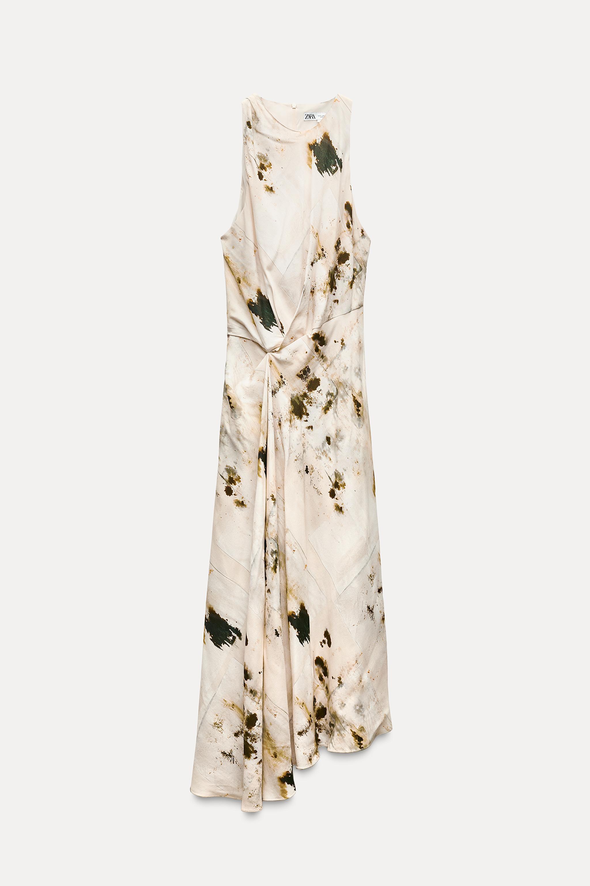 DRAPED PRINTED DRESS ZW COLLECTION Product Image