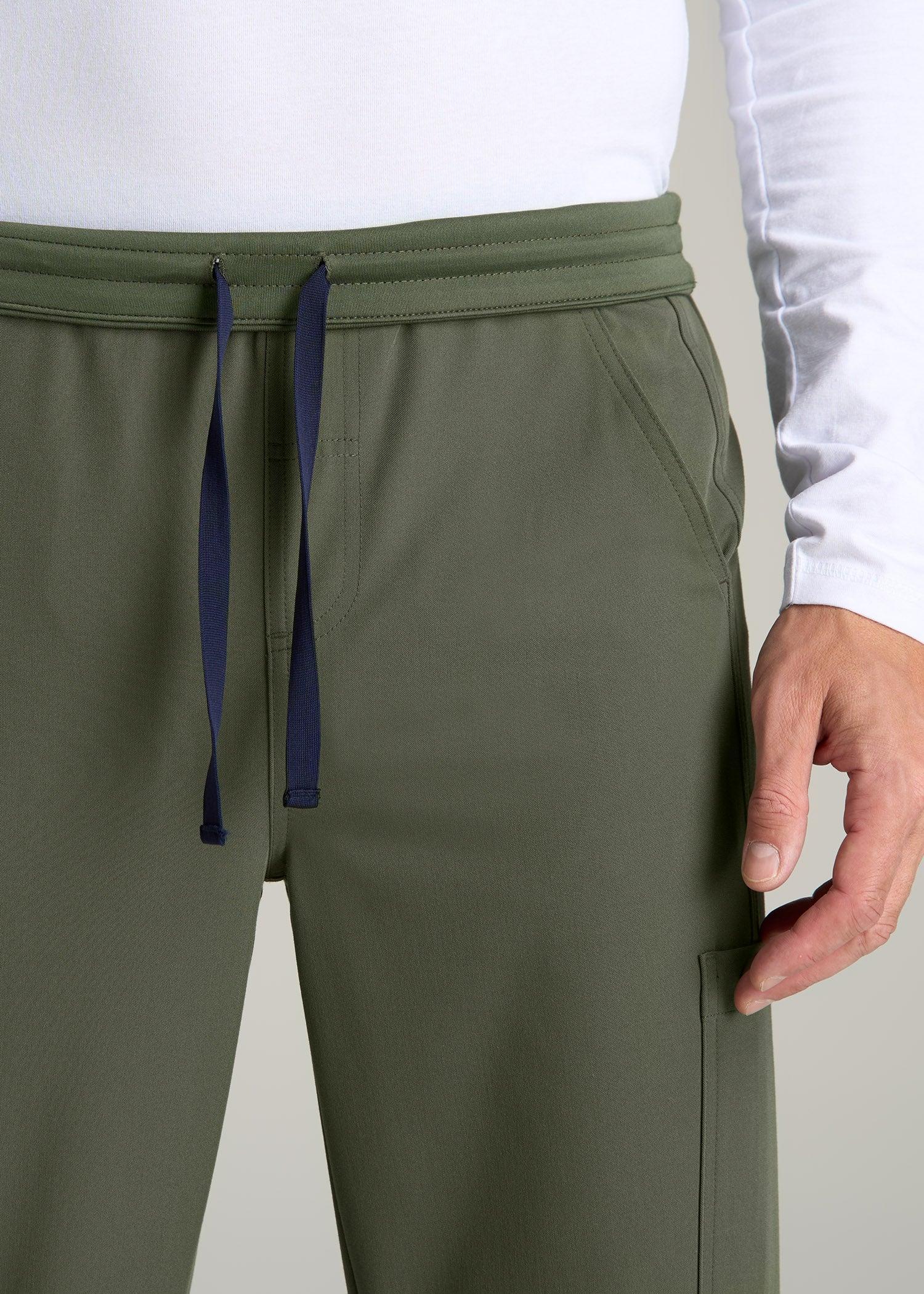 Cargo Scrub Pants for Tall Men in Clover Green Male Product Image