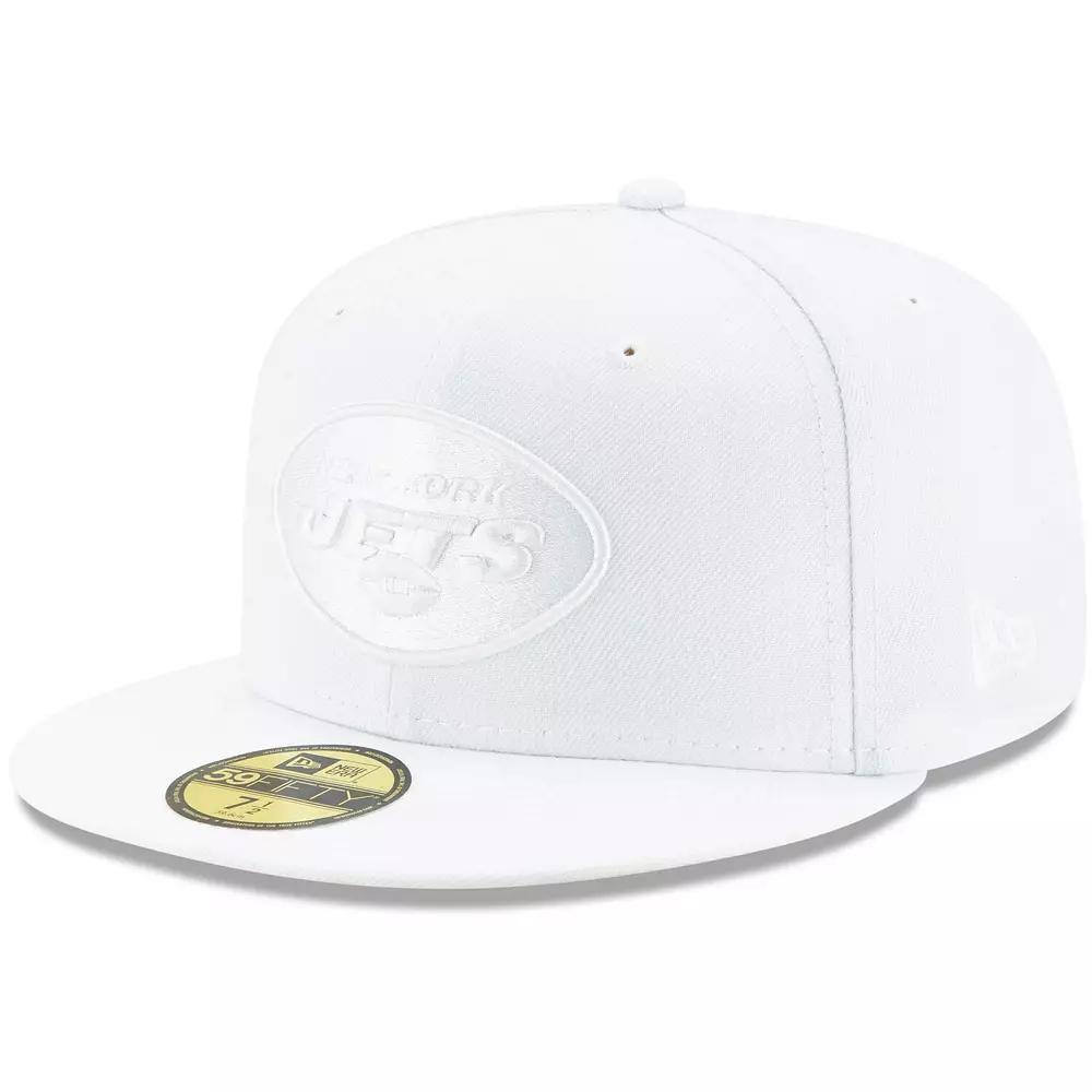 Men's New Era New York Jets White on White 59FIFTY Fitted Hat, Size: 8 Product Image