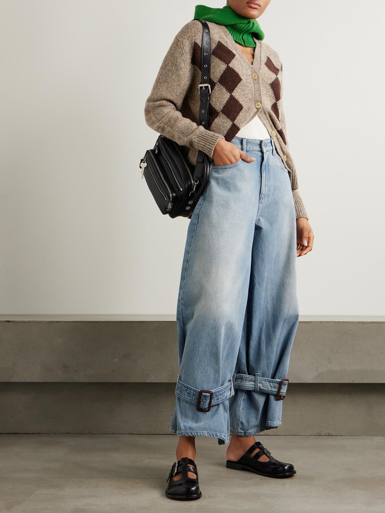 JW ANDERSON Buckled Barrel-leg Jeans In Blue Product Image