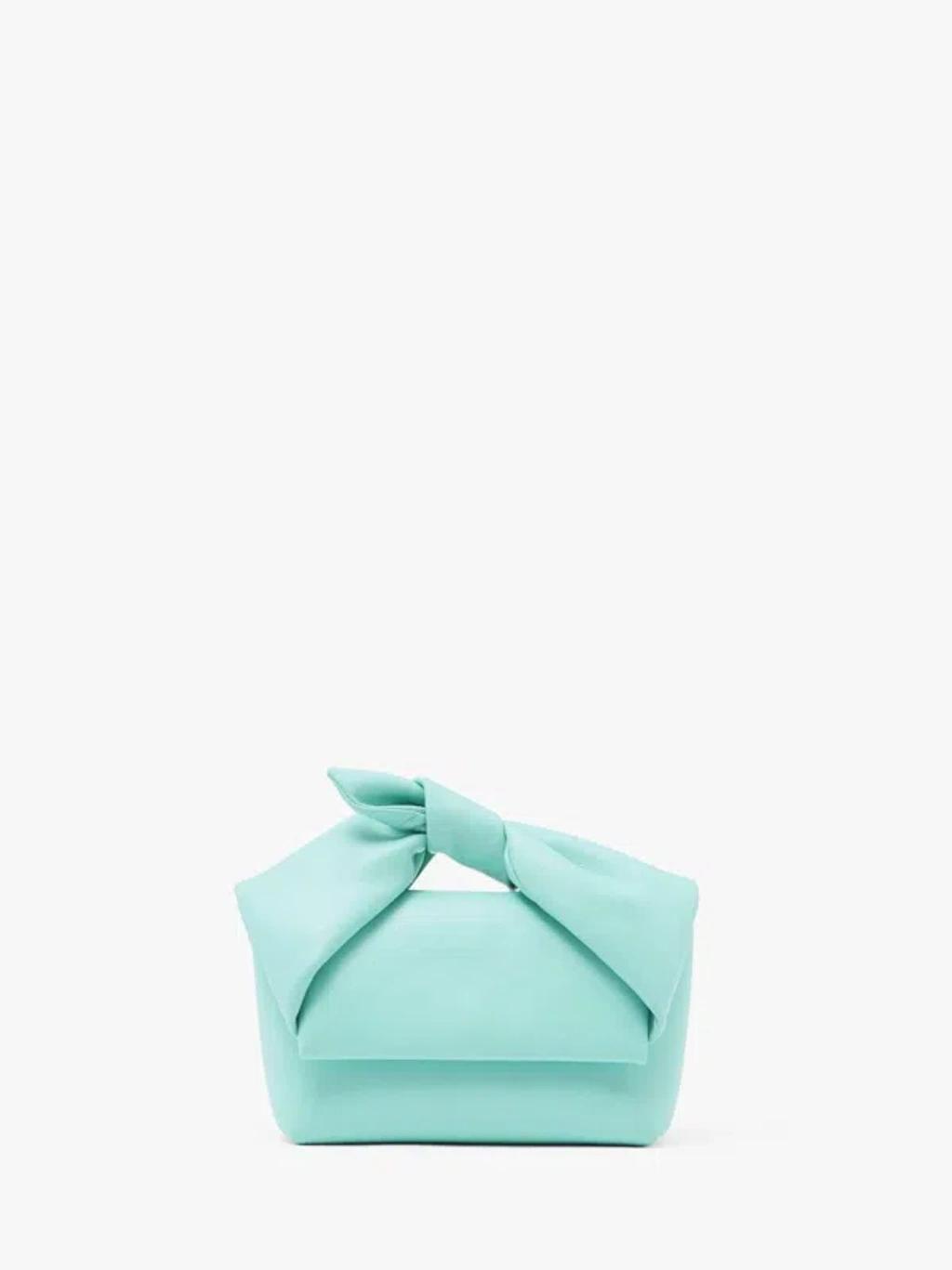 JW ANDERSON Medium Bow Twister - Leather Top Handle Bag In Blue Product Image