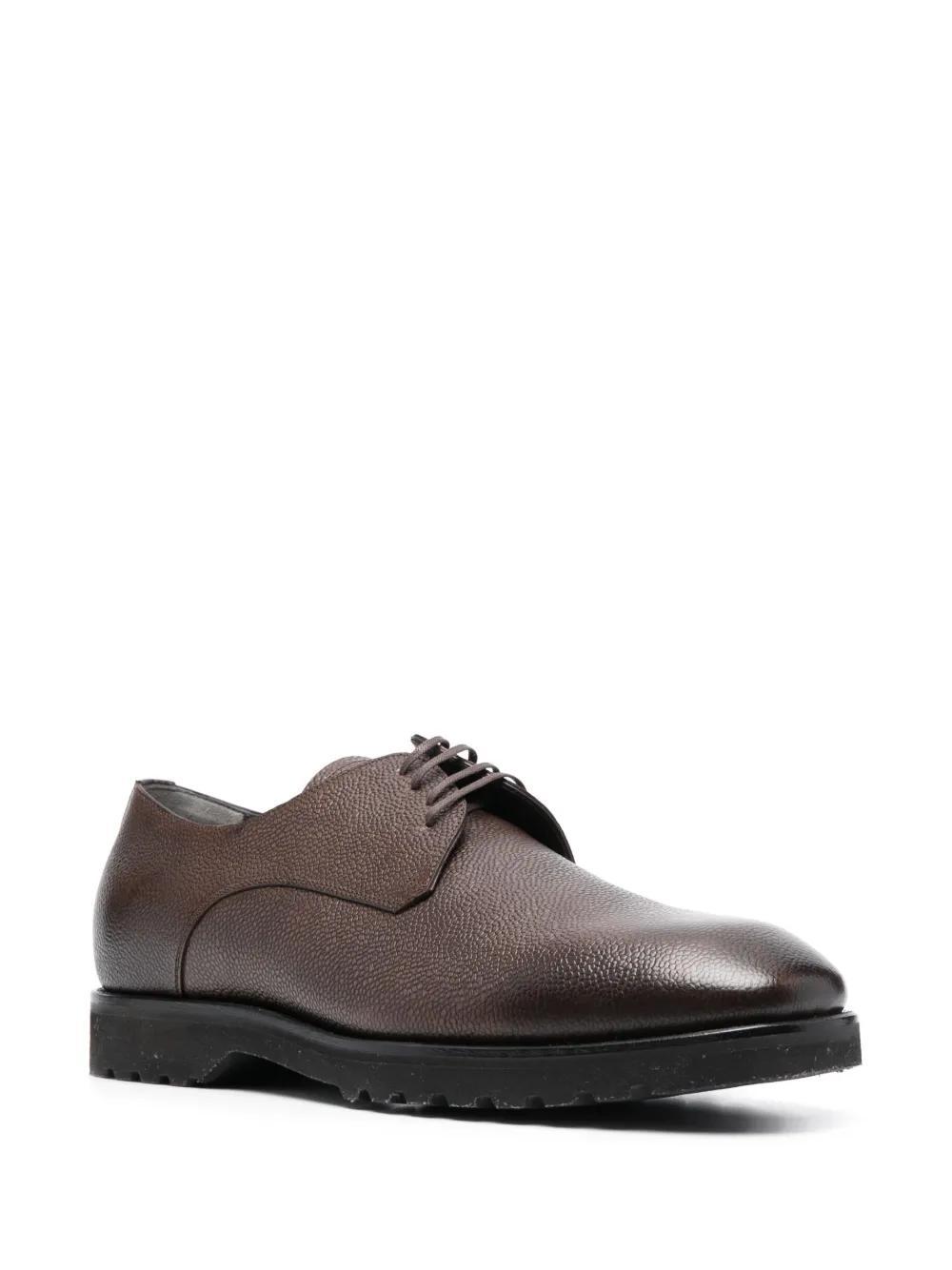 TOM FORD Grained Lace-up Derby Shoes In Brown Product Image