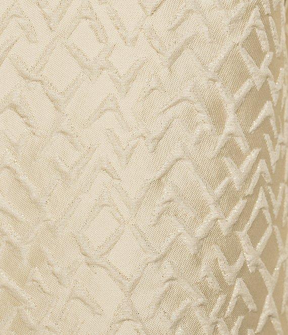 Caroline Rose Shimmering Sands Textured Jacquard Notch Collar Bracelet Sleeve Open-Front Statement Jacket Product Image