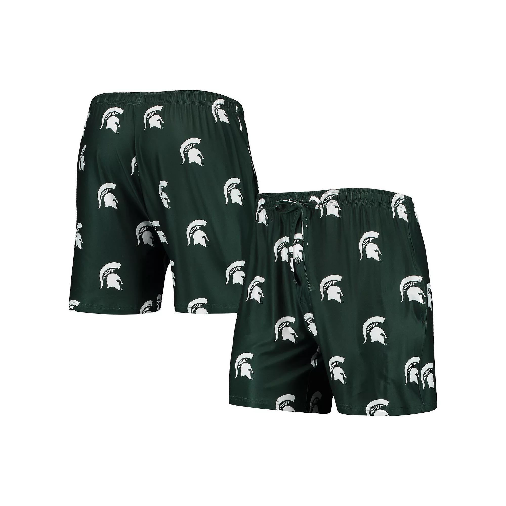 Men's Concepts Sport Green Michigan State Spartans Flagship Allover Print Jam Shorts, Size: 2XL Product Image
