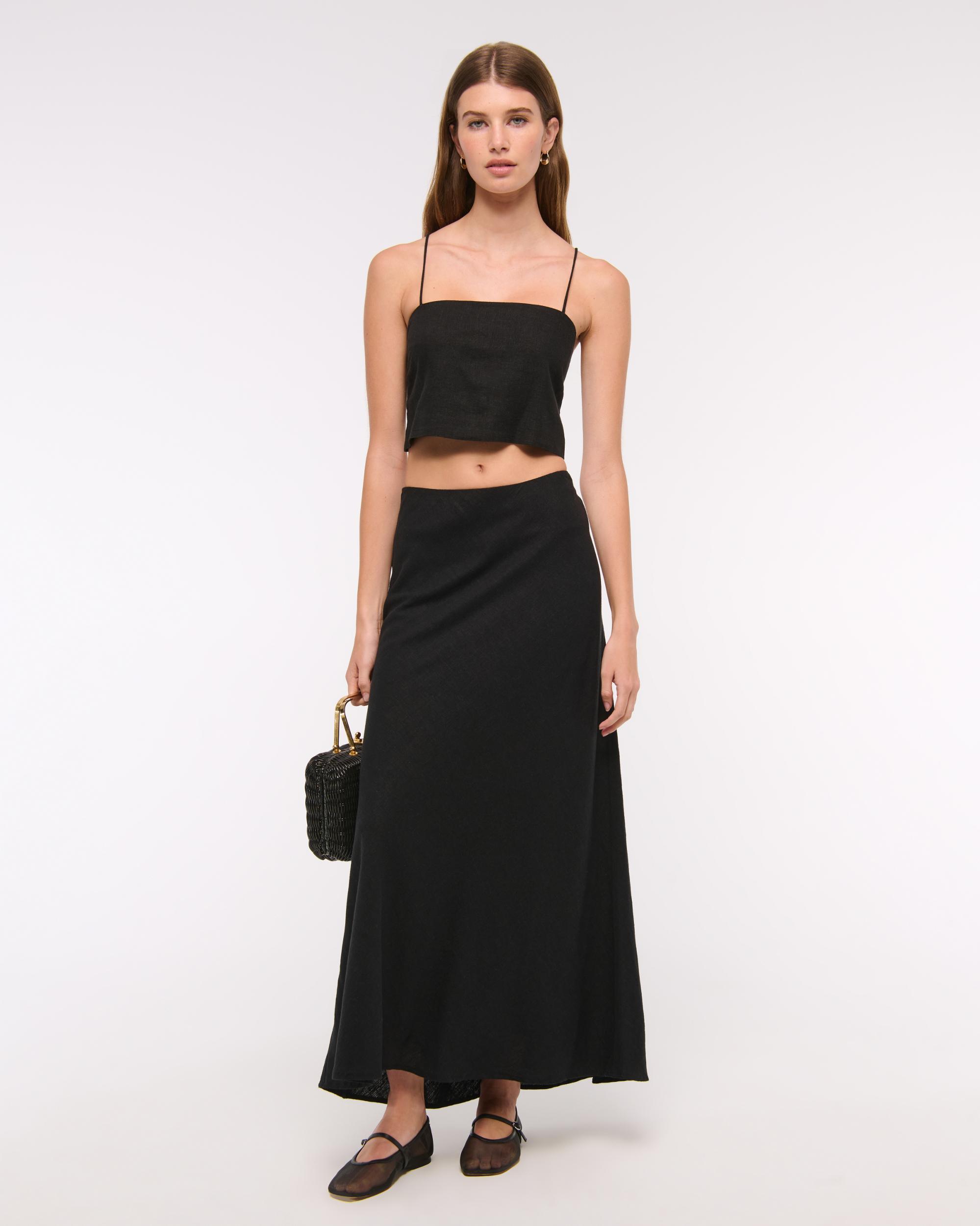 Cropped Linen-Blend Cami Product Image