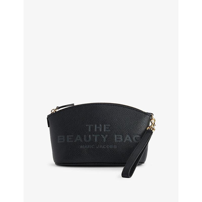 MARC JACOBS Womens The Beauty Bag Leather Cosmetics Pouch Black In 001 Black Product Image