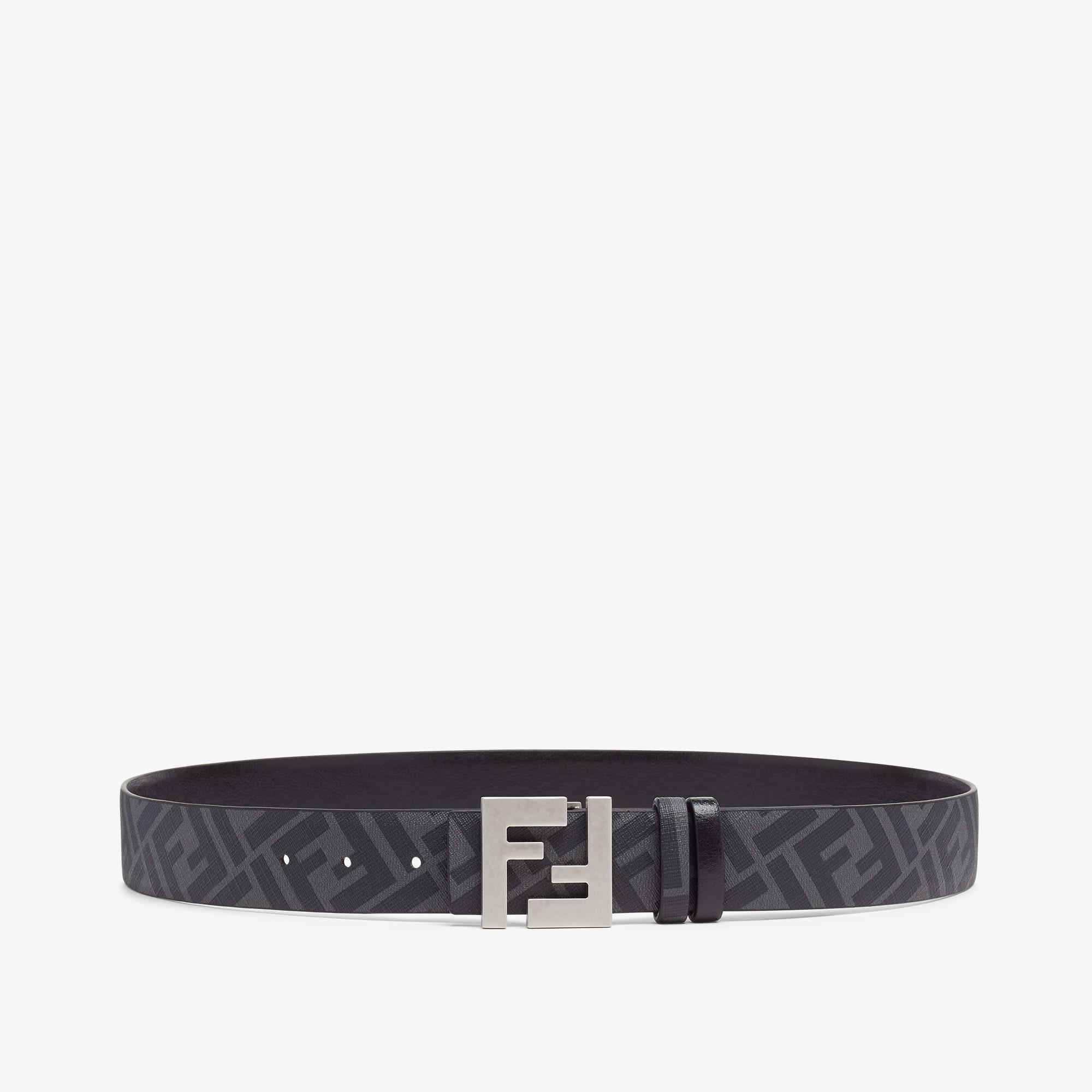 FF Squared BeltBlack leather and black FF canvas reversible belt Product Image