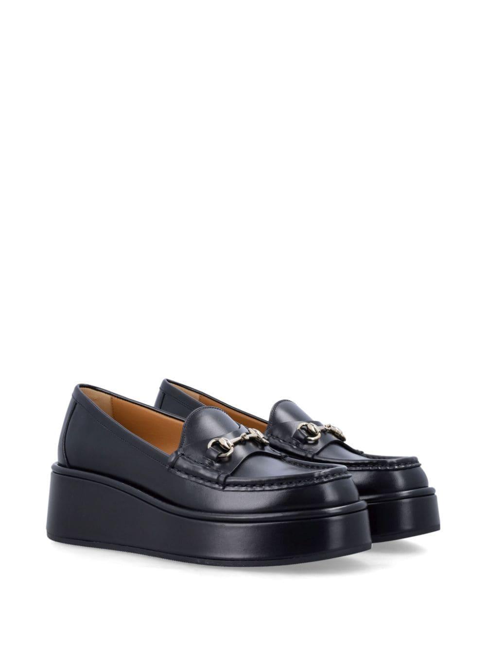 GUCCI Idle Leather Bit Platform Loafers In Black Product Image