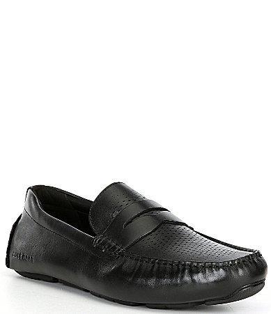 Cole Haan Mens Grand Leather Laser Cut Penny Drivers Product Image