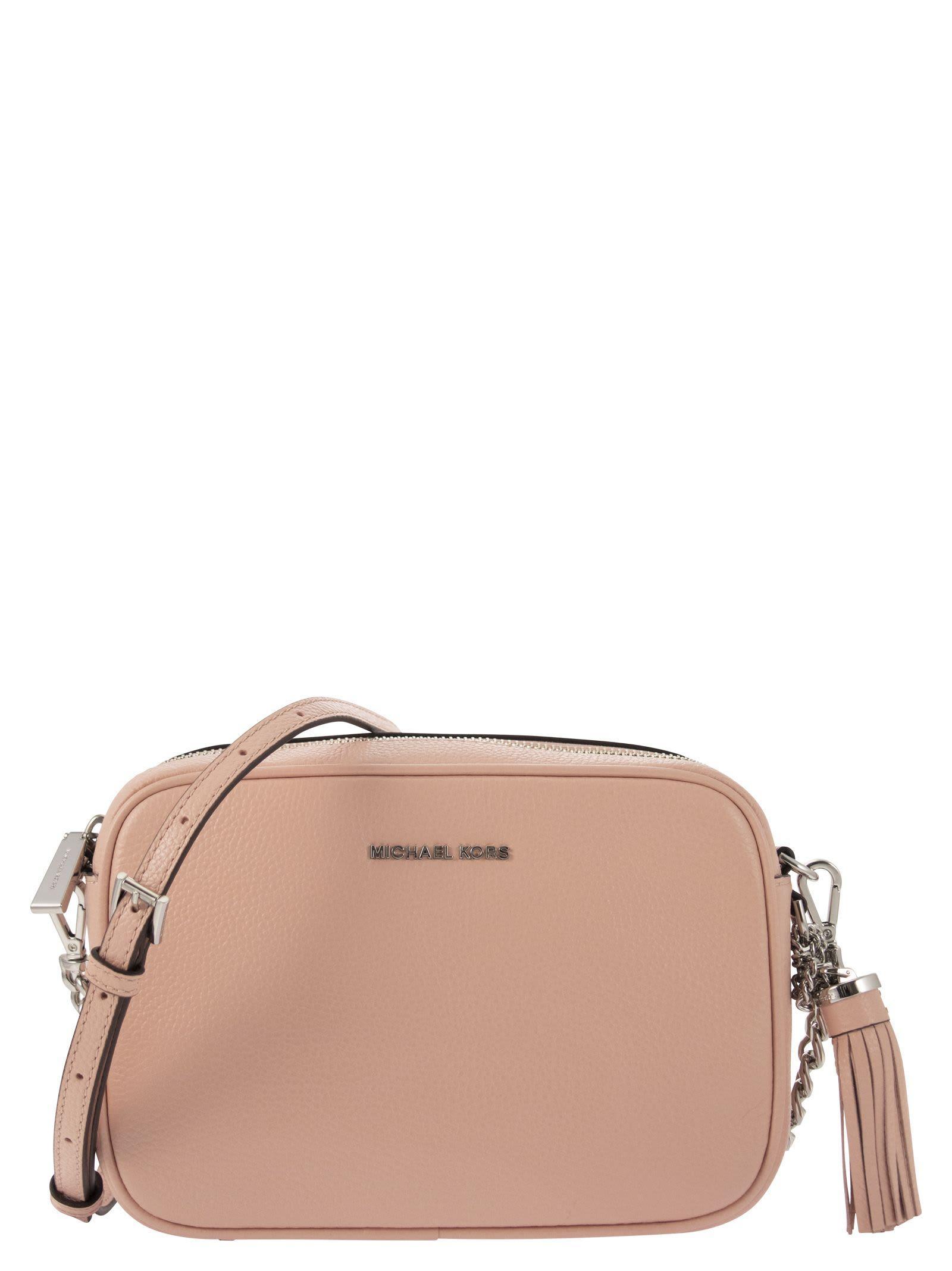 MICHAEL KORS Ginny - Leather Crossbody Bag In Pink Product Image