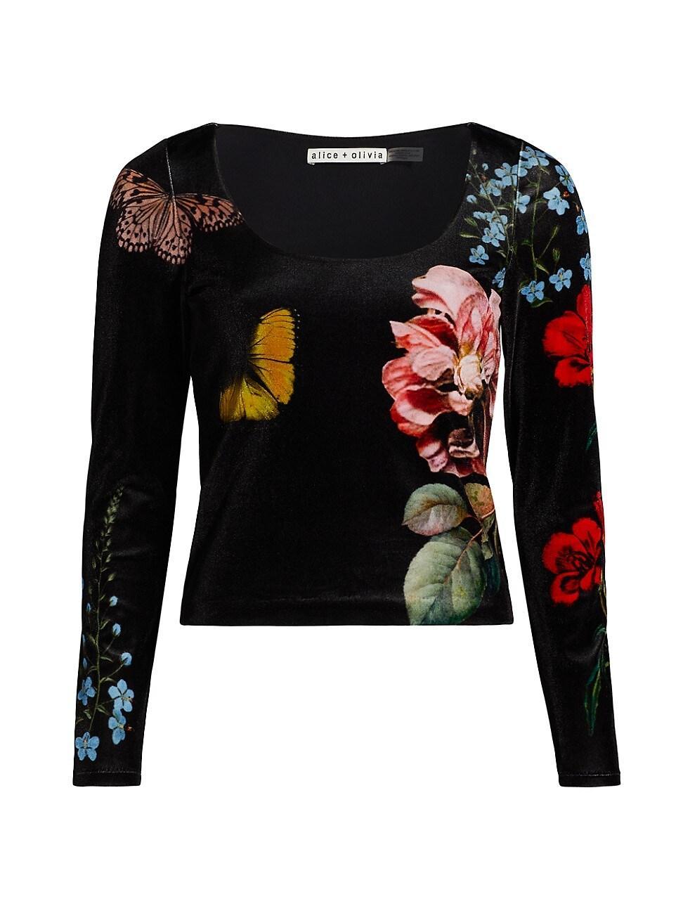 Womens Delaina Printed Long-Sleeve Top Product Image