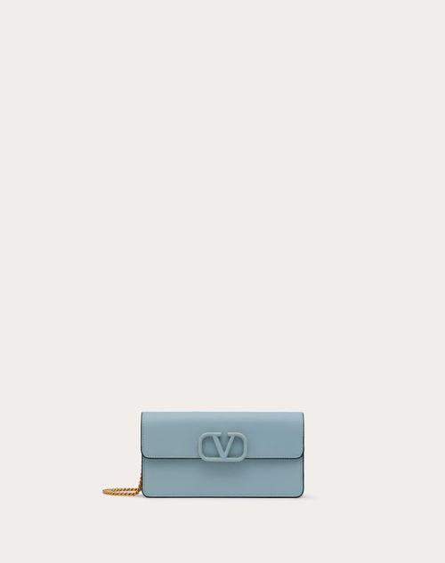 VLOGO SIGNATURE GRAINY CALFSKIN WALLET WITH CHAIN Product Image