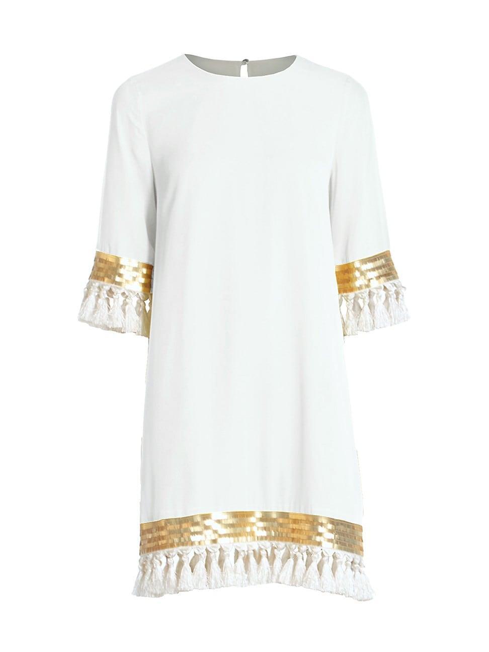 Womens Shimmy Tassel A-Line Dress Product Image