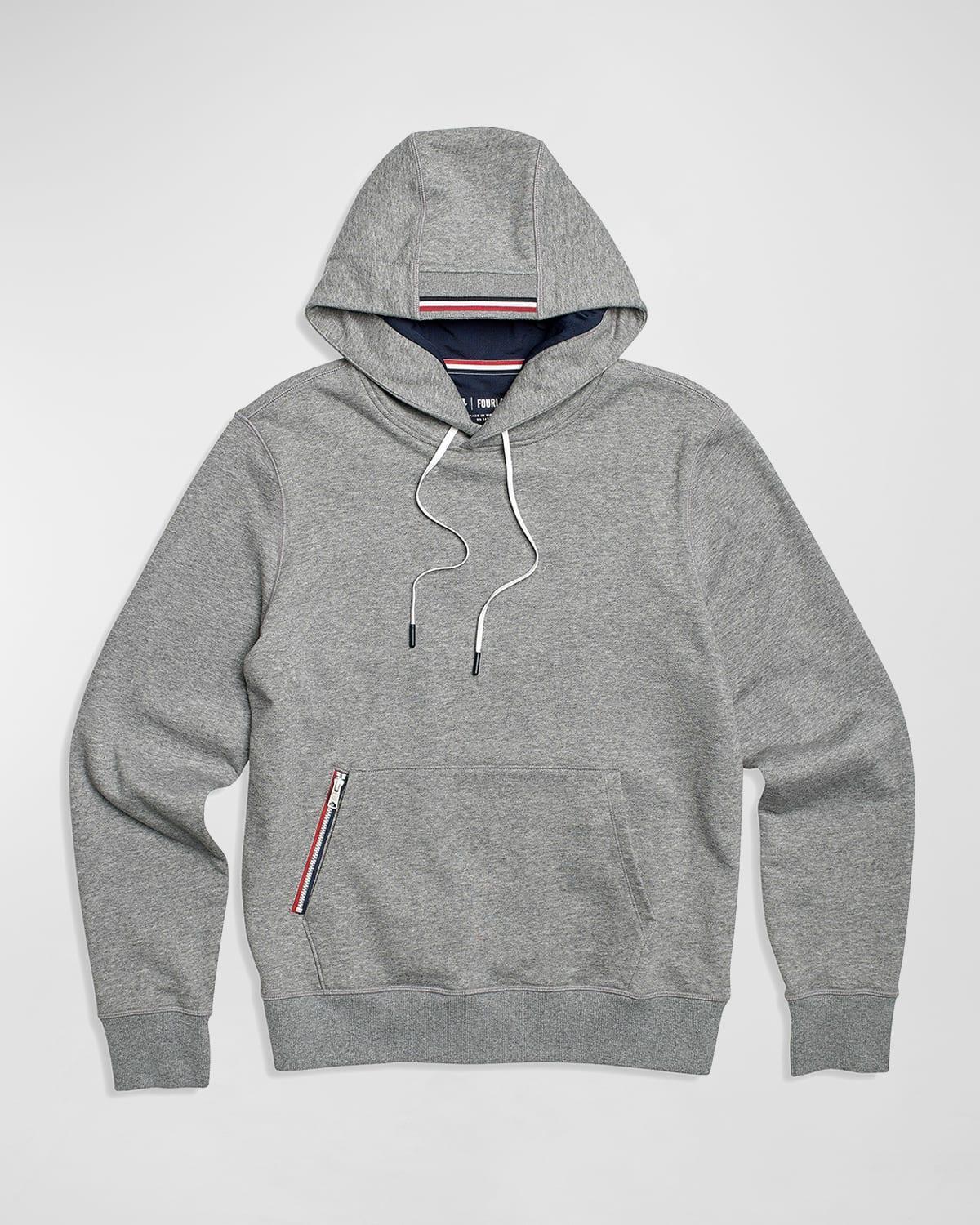 Fourlaps Rush Pullover Hoodie (Grey Heather) Men's Clothing Product Image