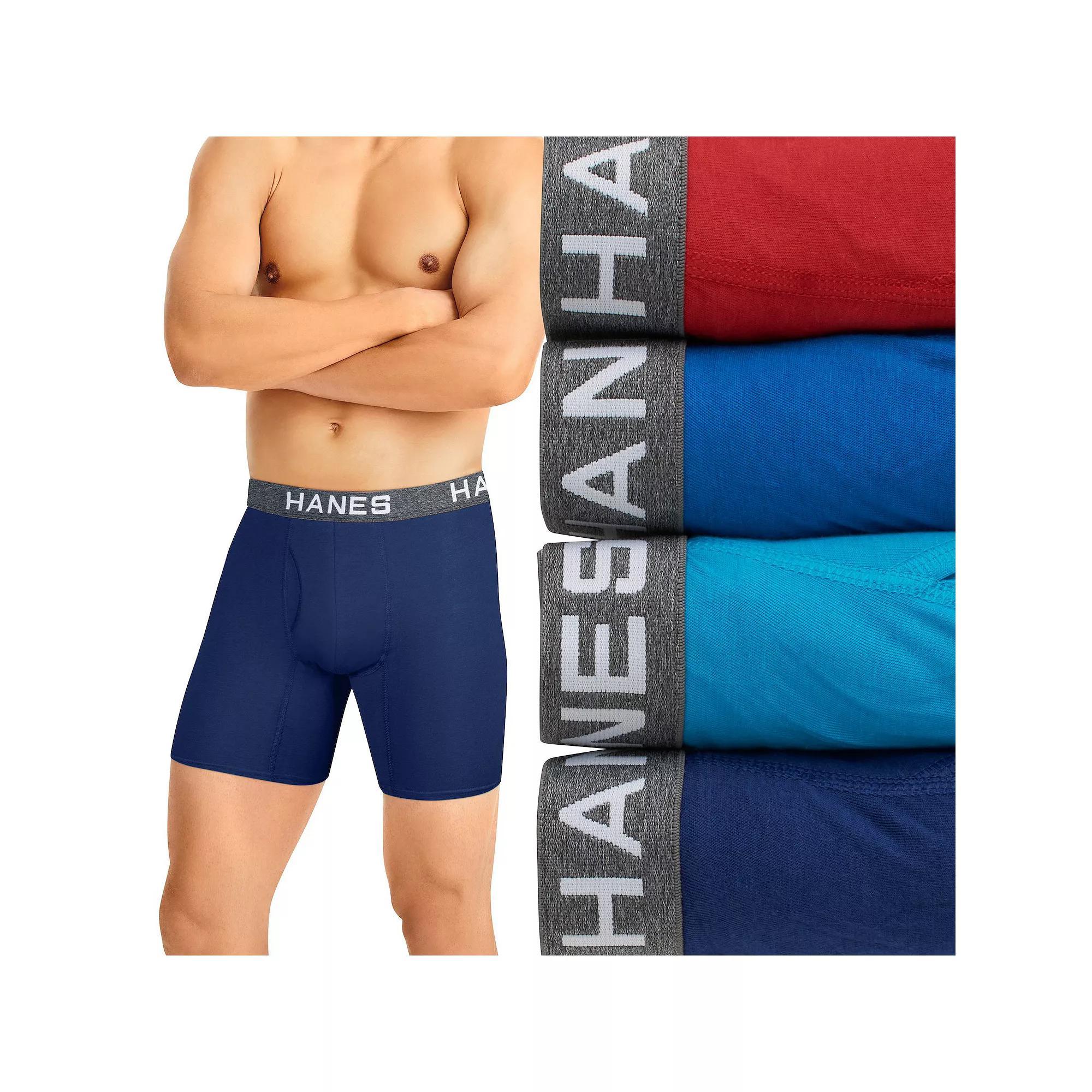 Men's Hanes® 4-Pack Ultimate Comfort Flex Fit Moisture-Wicking Boxer Brief Underwear,  Product Image