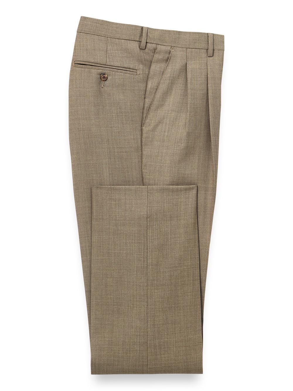 Wool Sharkskin Pants - Light Brown Product Image