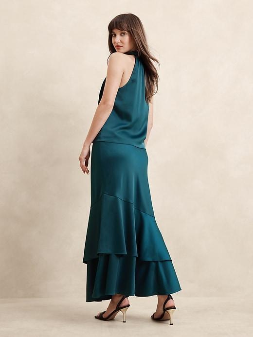 Lamé Tiered Maxi Skirt Product Image