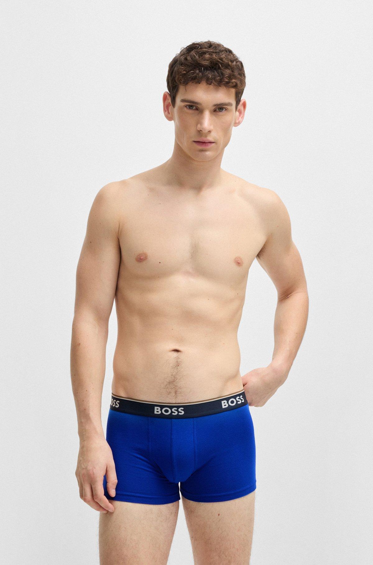 Three-pack of stretch-cotton trunks with logo waistband Product Image
