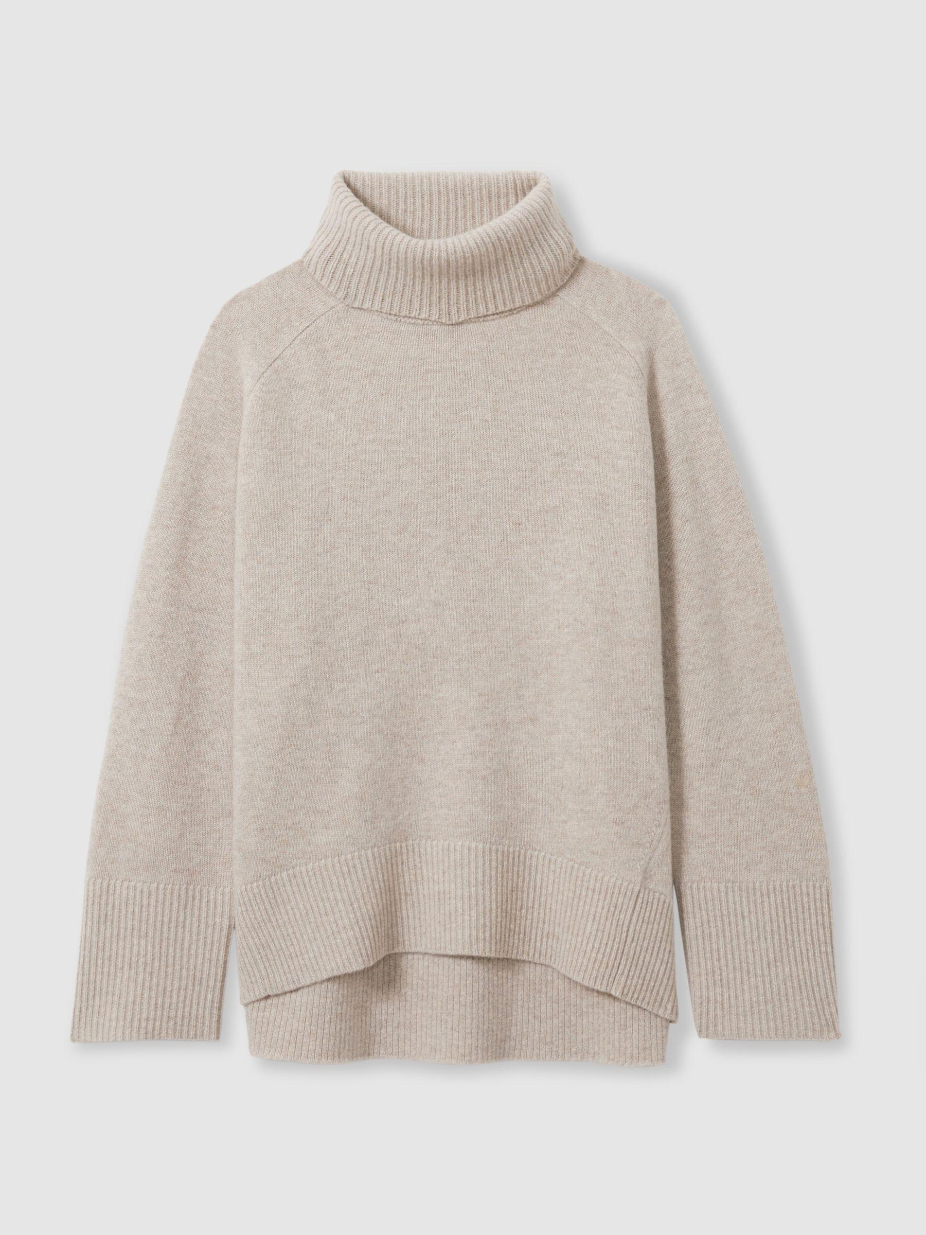 Wool-Cashmere Roll-Neck Jumper in Oatmeal Product Image