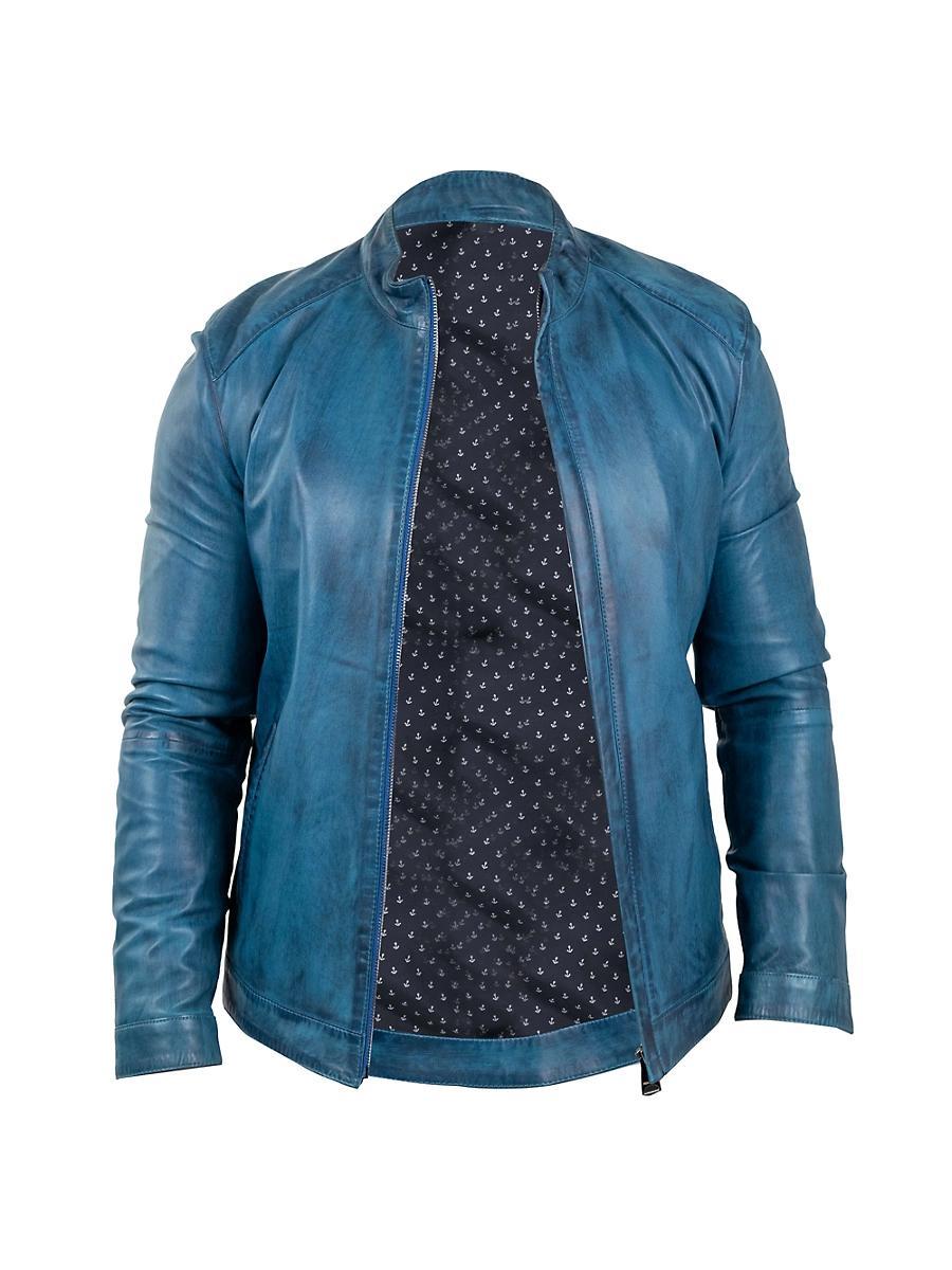Mens Leather Reverse Jacket Product Image