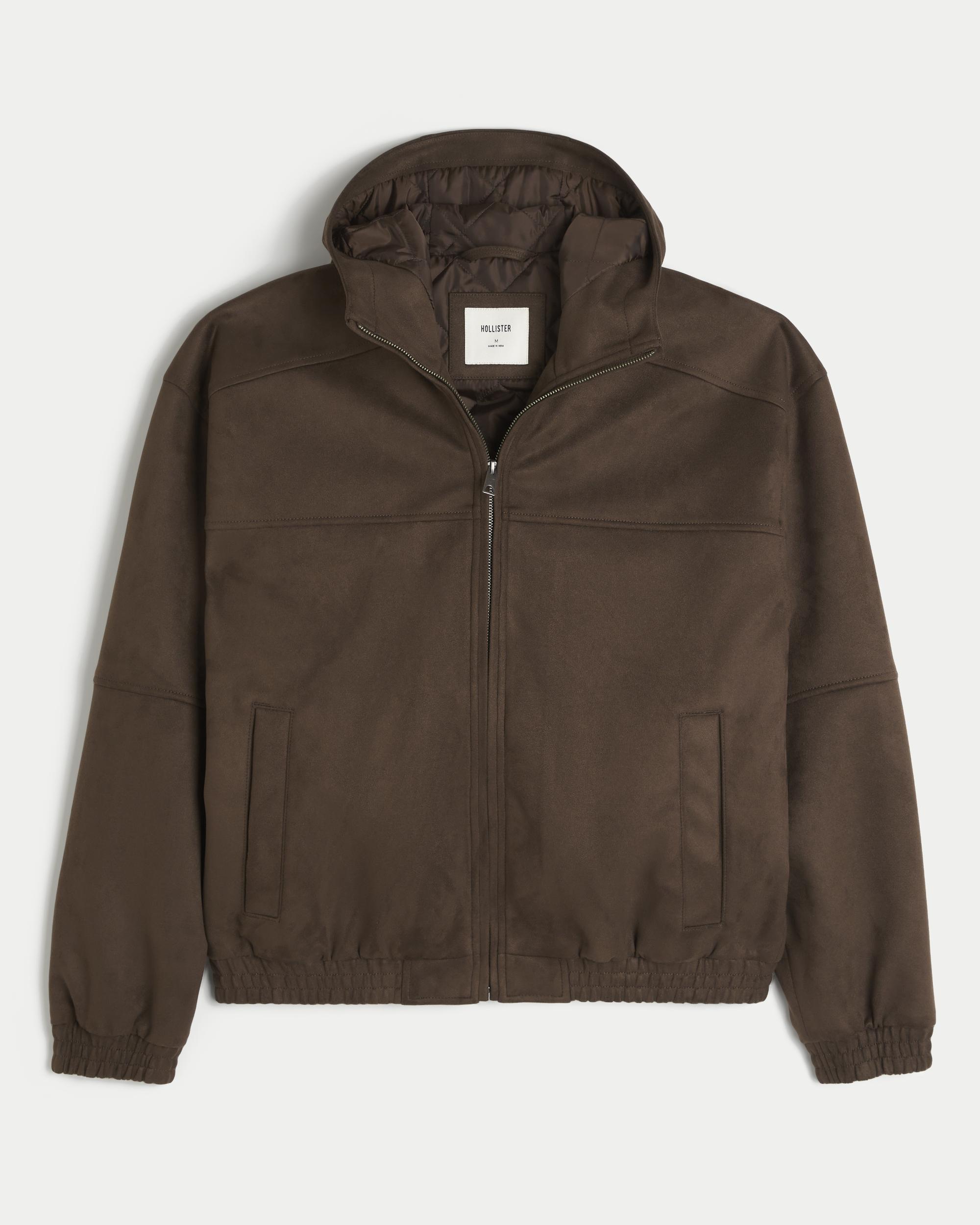 Hooded Vegan Leather Jacket Product Image