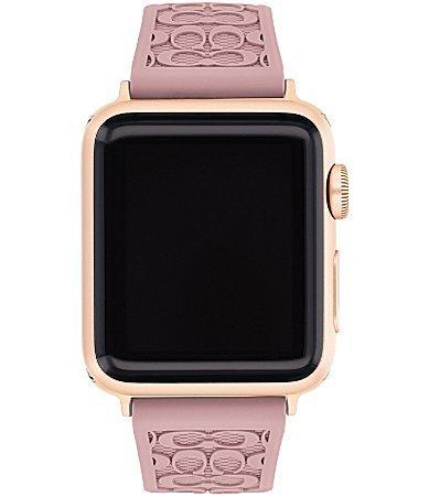 COACH Womens Signature Rose Gold Buckle Pink 3840mm Bands for Apple Watch Product Image