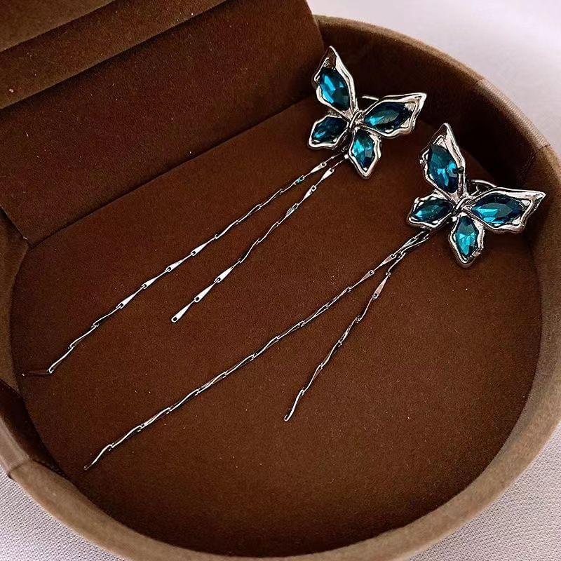 Butterfly Faux Crystal Alloy Threader Ear Cuff Product Image