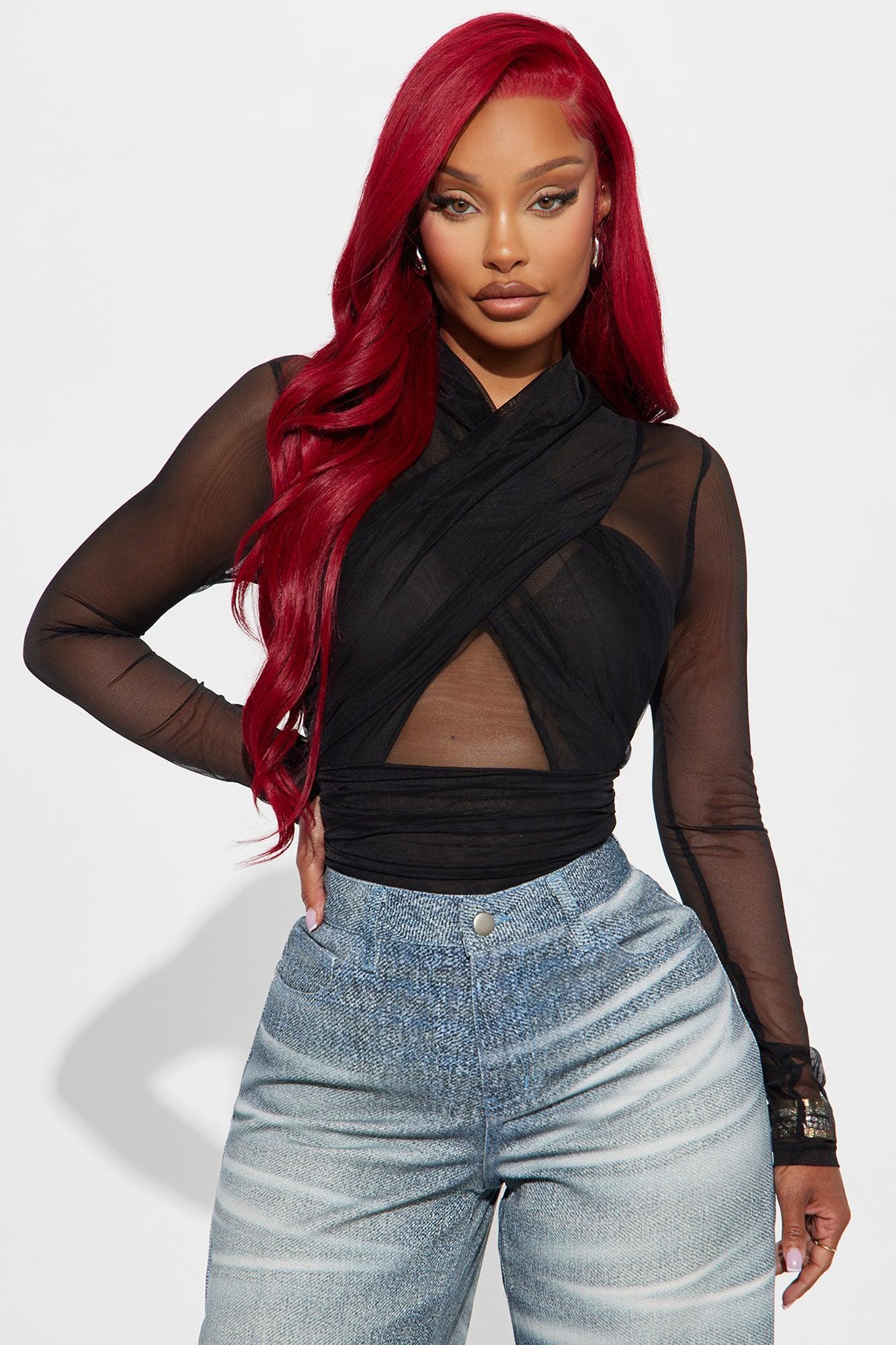 Serena Mesh Bodysuit - Black Product Image