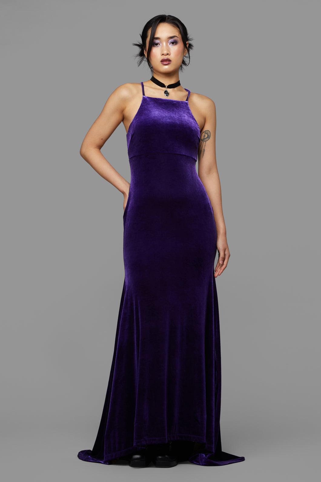 HALTERNECK A-LINE MAXI DRESS Product Image