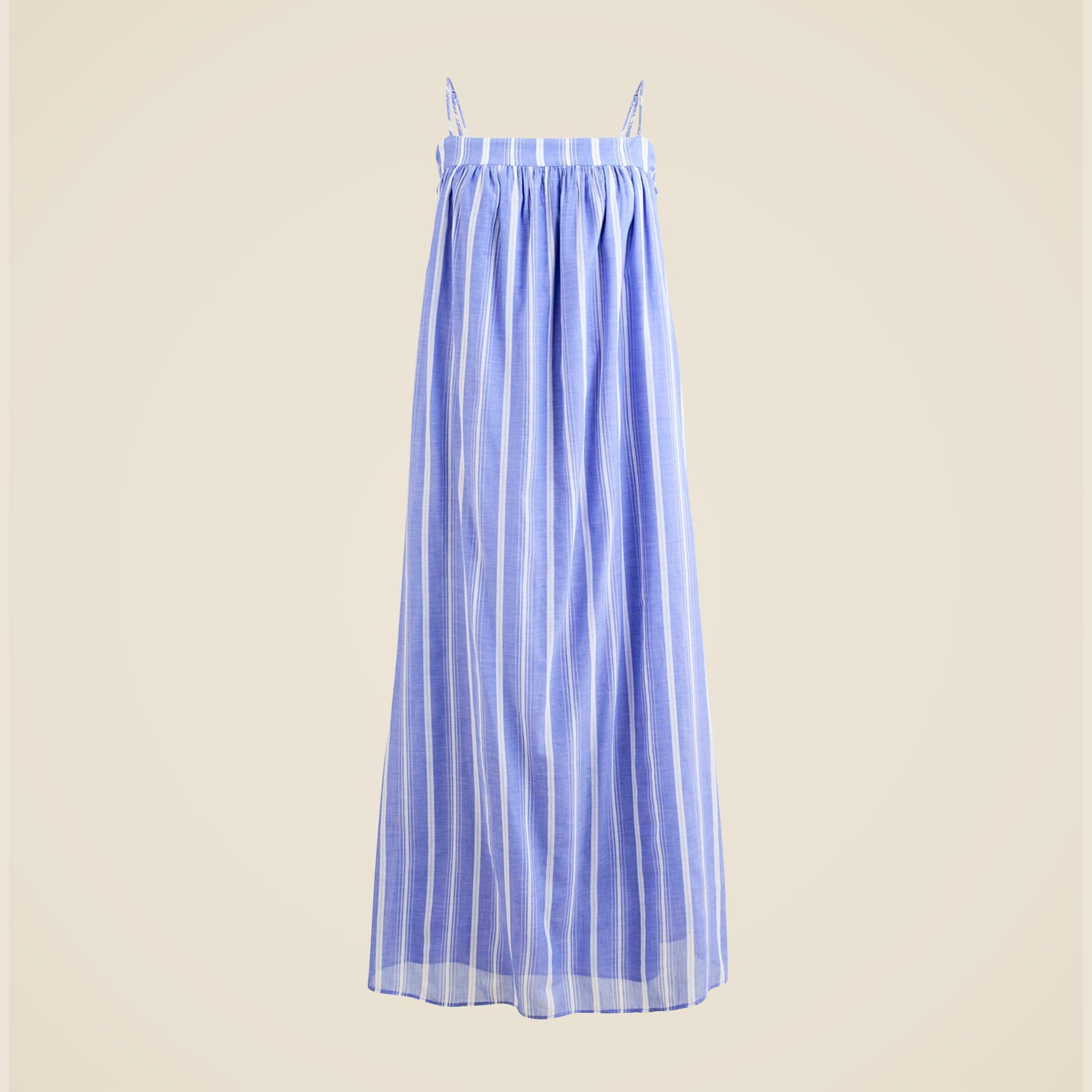 Floaty midi dress in striped cotton voile Product Image