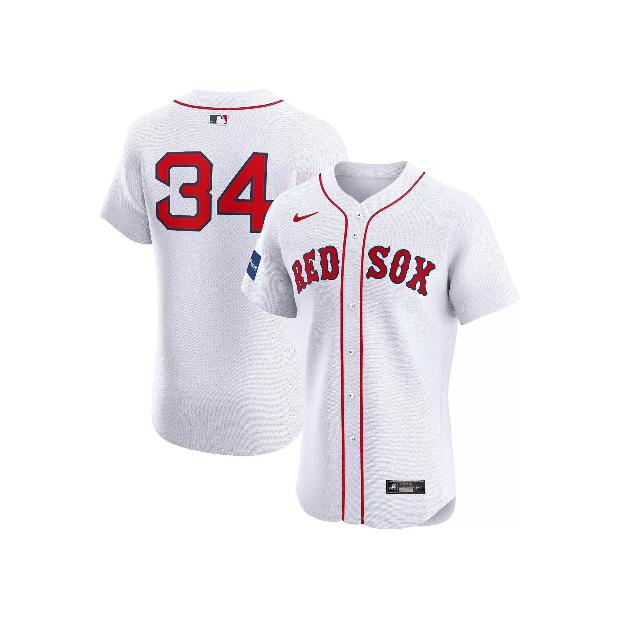 Men's Nike David Ortiz White Boston Red Sox Home Elite Sponsor Patch Player Jersey, Size: 52 Product Image