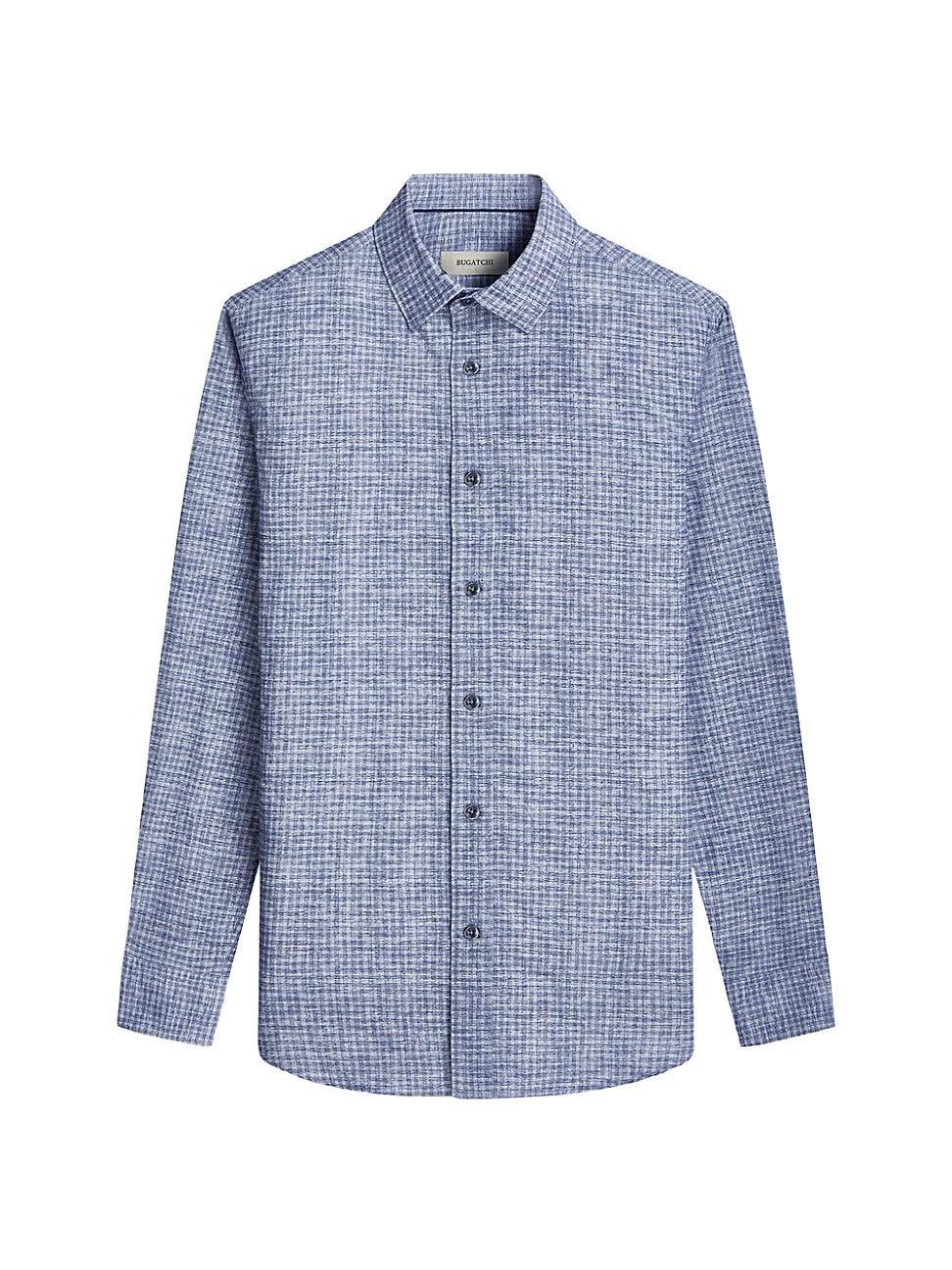 Mens Karl Plaid Cotton Button-Front Shirt Product Image