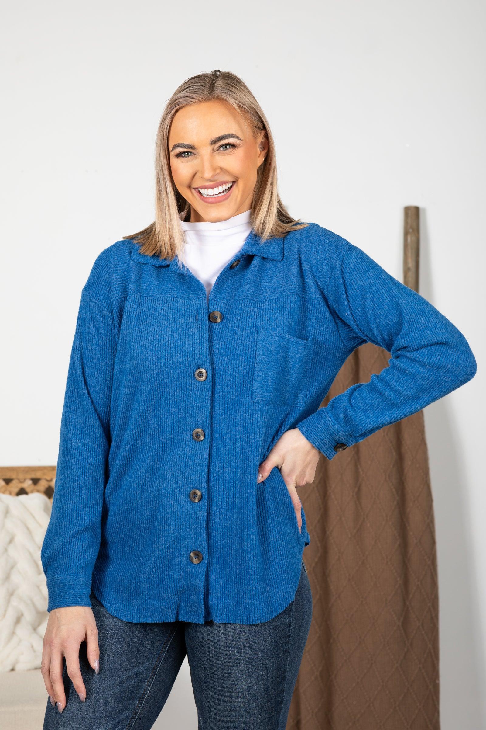 Soft Brushed Rib Collared Shackets Product Image