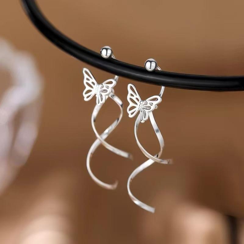 925 Sterling Silver Butterfly Ear Jacket Product Image