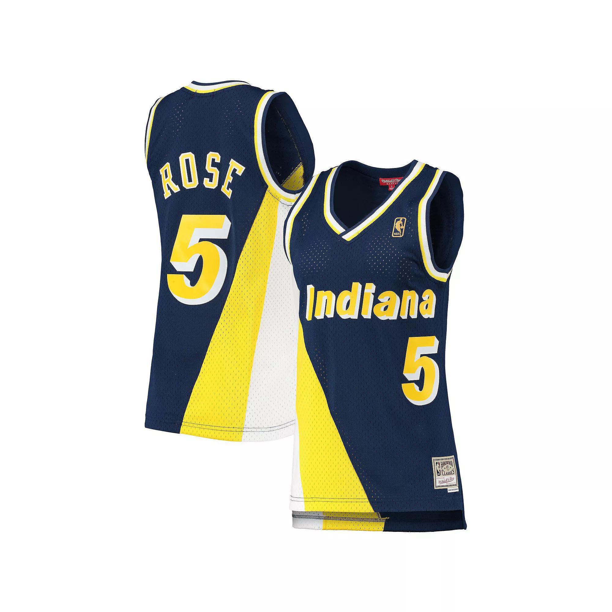 Women's Mitchell & Ness Jalen Rose Navy Indiana Pacers 1996-97 Hardwood Classics Swingman Jersey, Size: Small, Blue Product Image