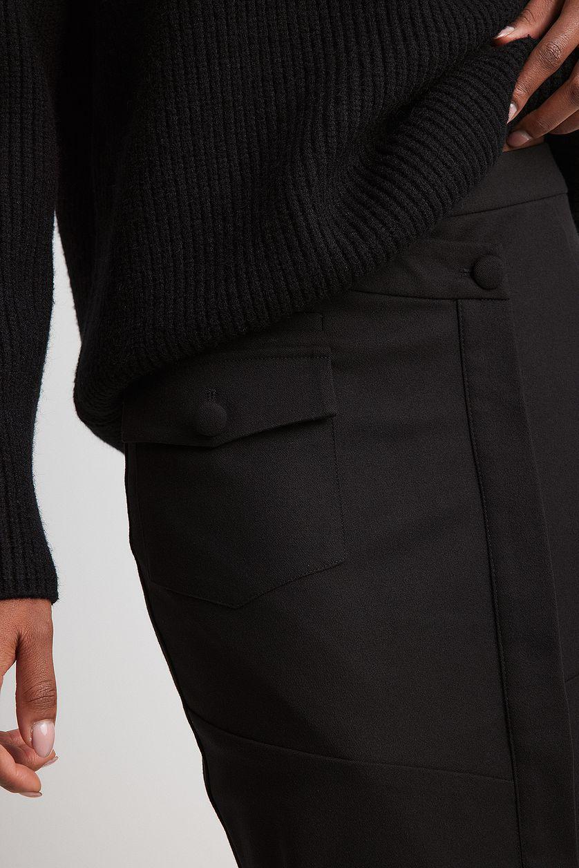 Overlap Front Slit Midi Skirt Product Image