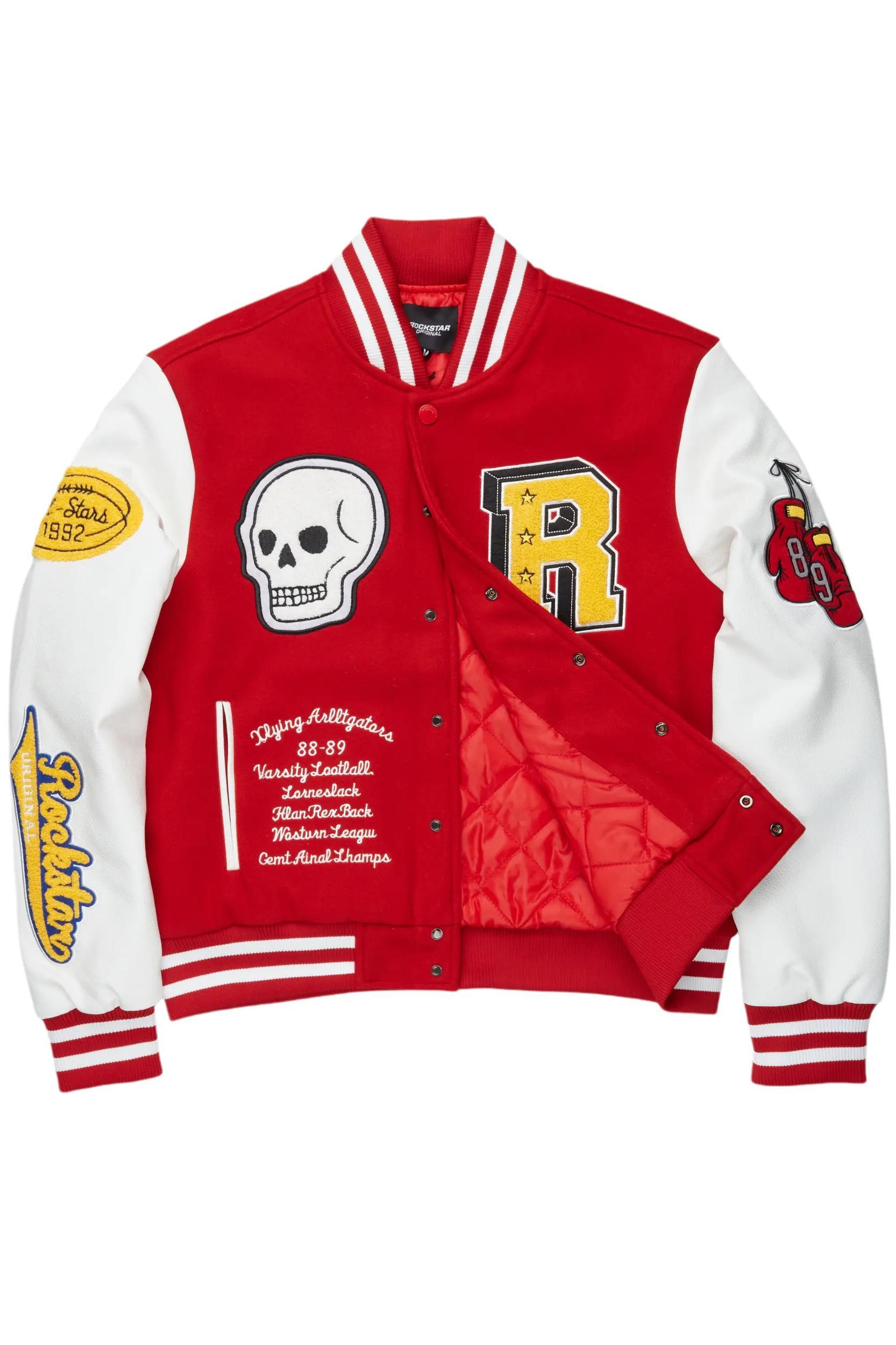 Ahjalee Red Oversized Varsity Jacket Female Product Image