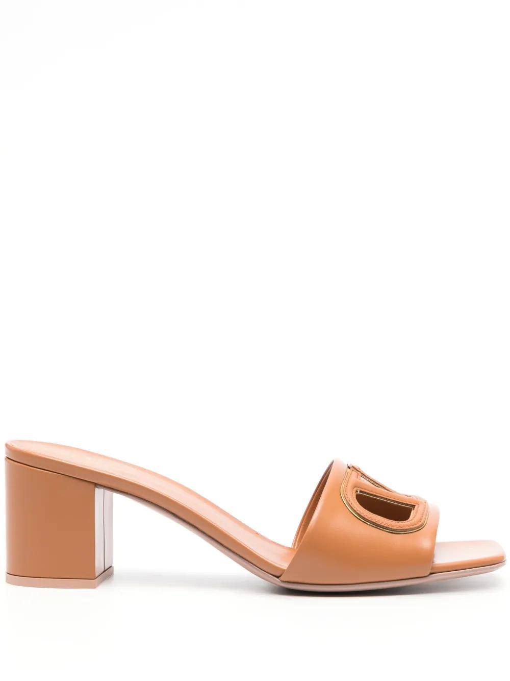 VALENTINO GARAVANI Vlogo Cutout Slide Sandal In Brown Product Image