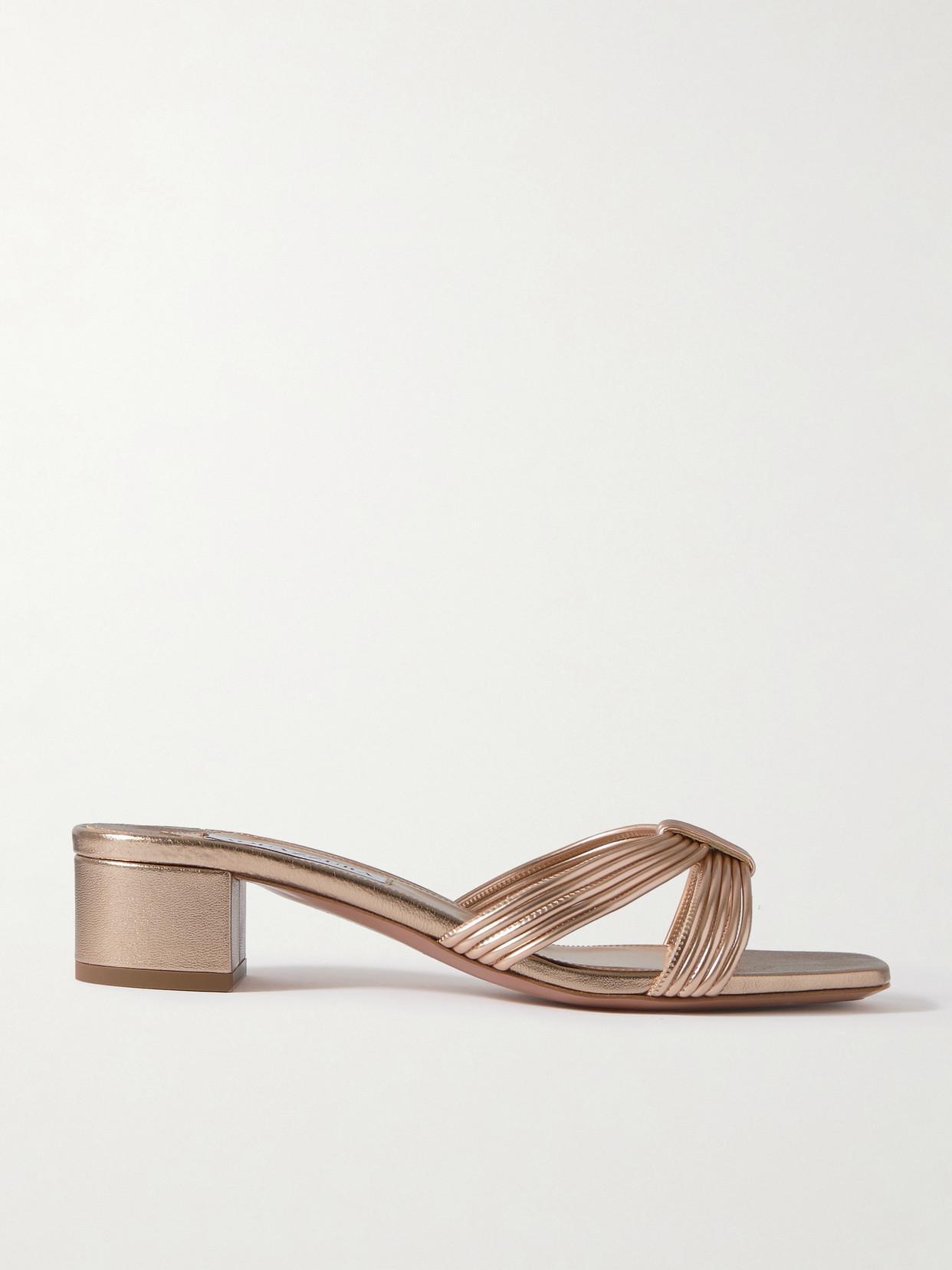 AQUAZZURA Film 35 Sandal In Gold Product Image