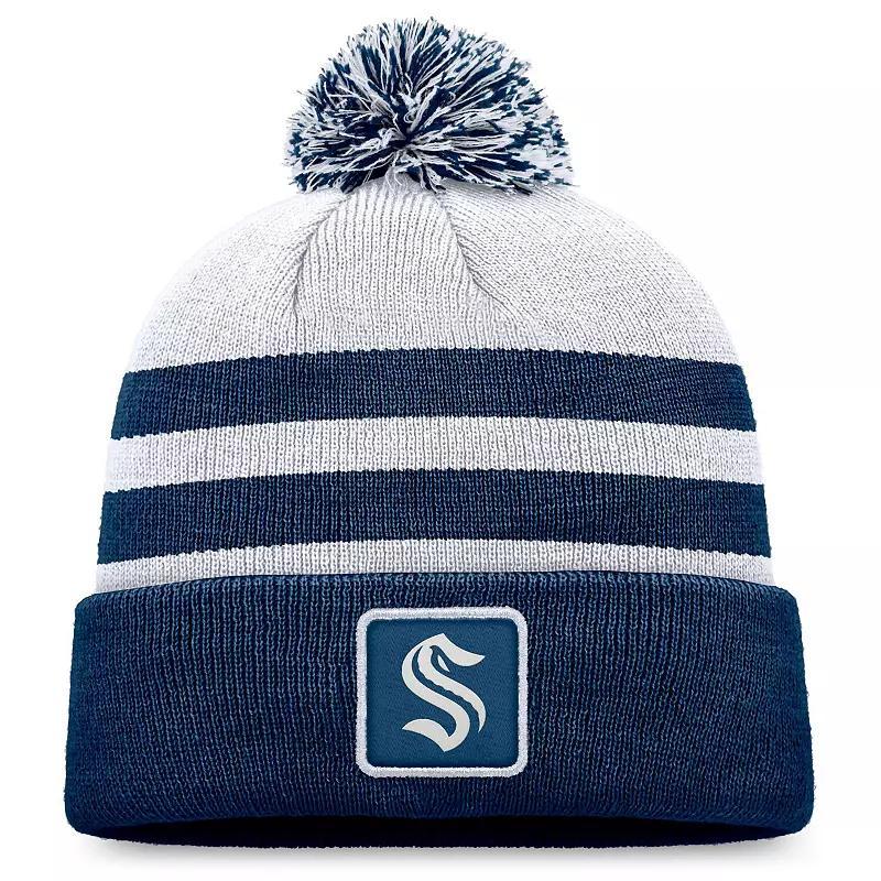 Mens Fanatics Branded Gray Seattle Kraken Cuffed Knit Hat with Pom Product Image