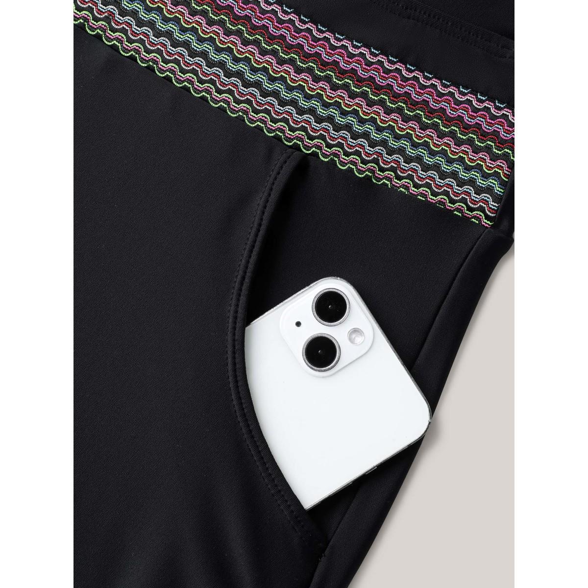 Plus Size Cinched-Waist Pockets One-Piece Swimsuit Women's Swimwear Black Beach Gathered Curve Bathing Suits High stretch One Pieces BloomChic 14-16/1X Product Image