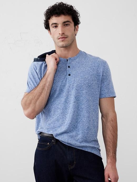 Linen-Blend Henley Product Image