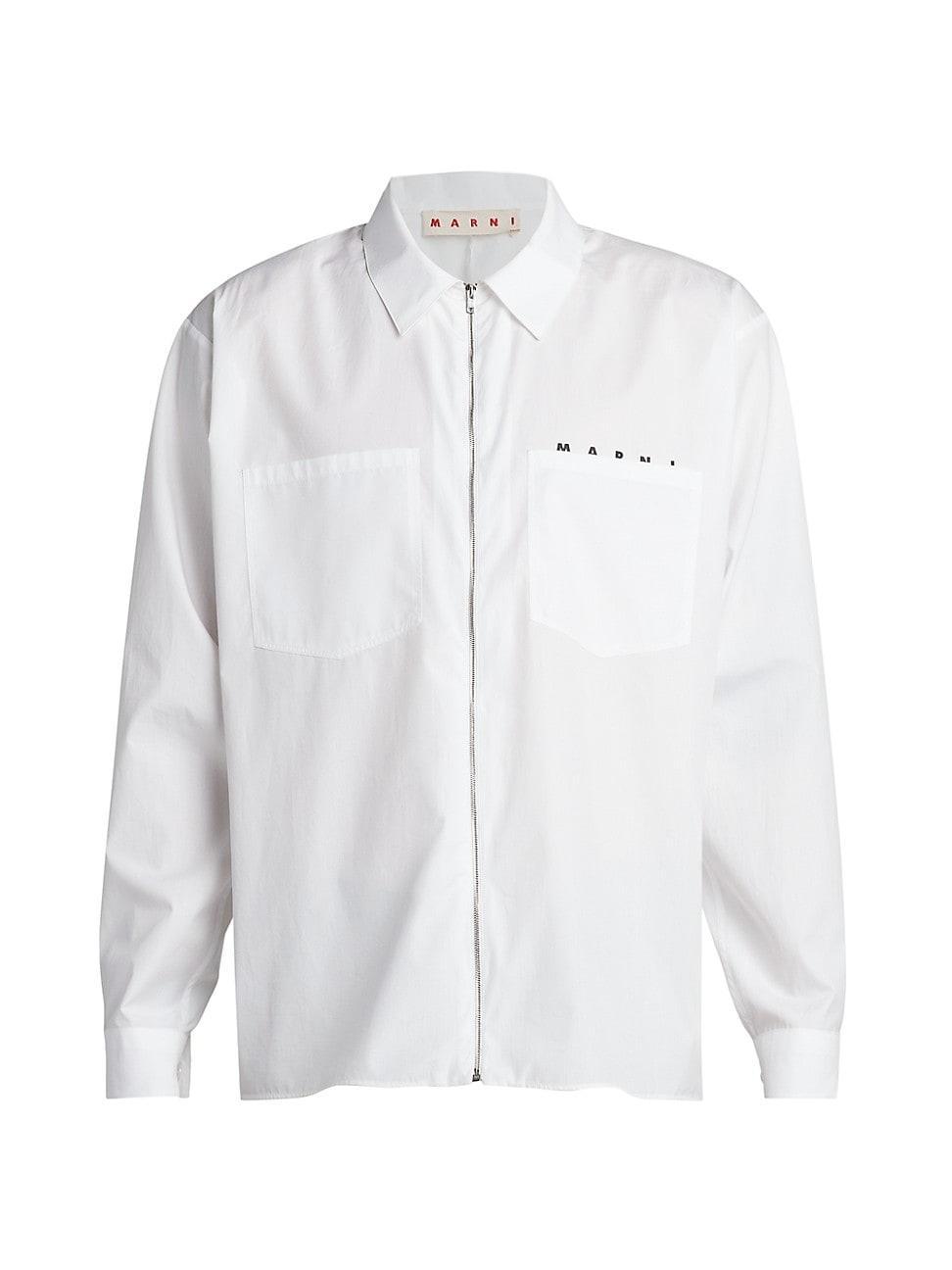 Mens Cotton Zip-Front Shirt Product Image