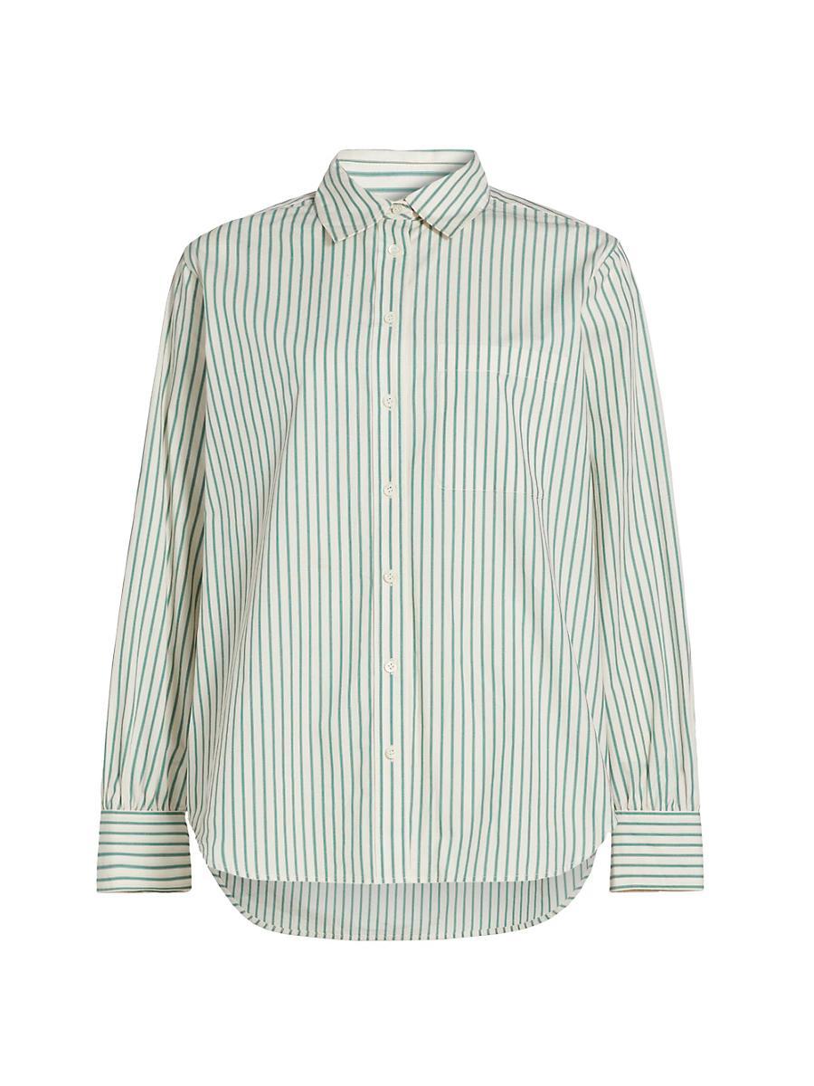 Womens Borrowed Stripe Cotton Oversized Shirt Product Image