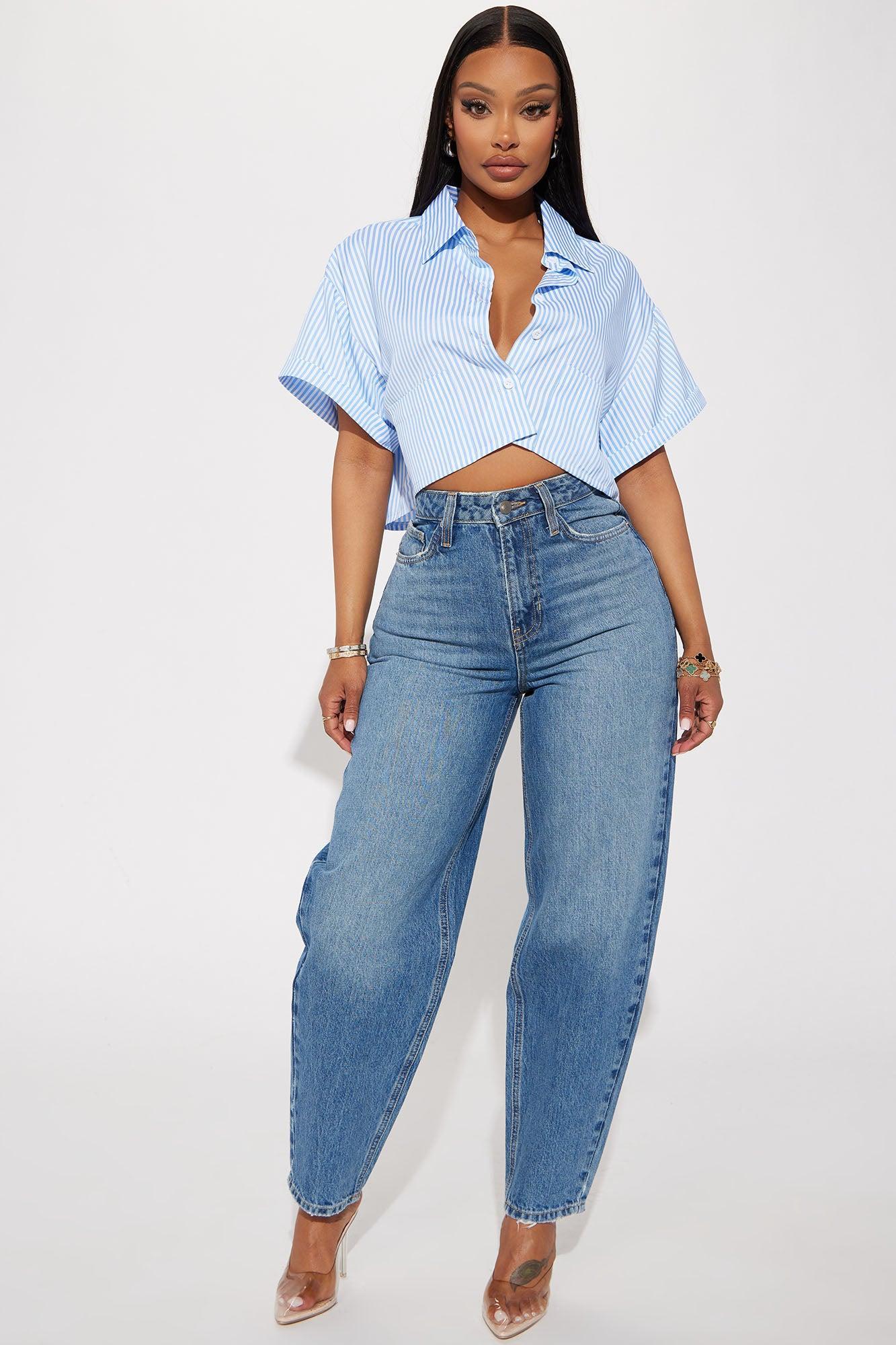 By The Bay Striped Shirt - White/Blue Product Image