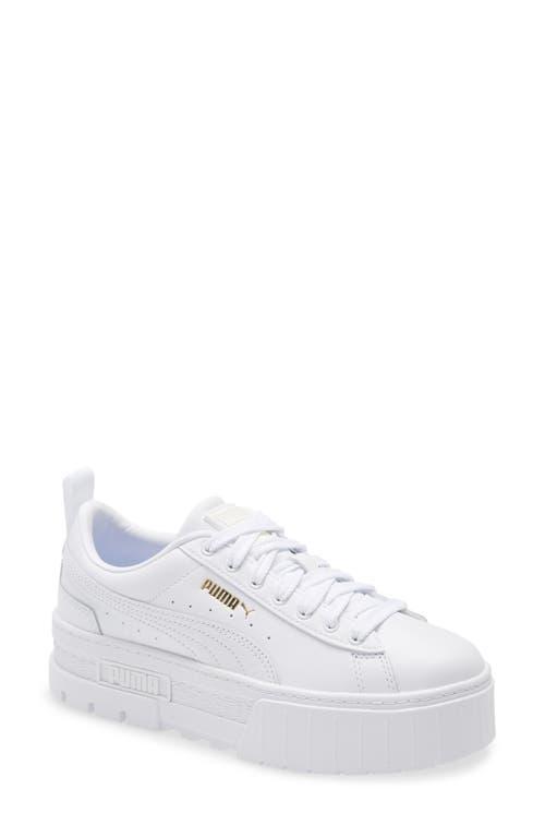 PUMA Womens PUMA Mayze Leather - Womens Shoes White/White Product Image