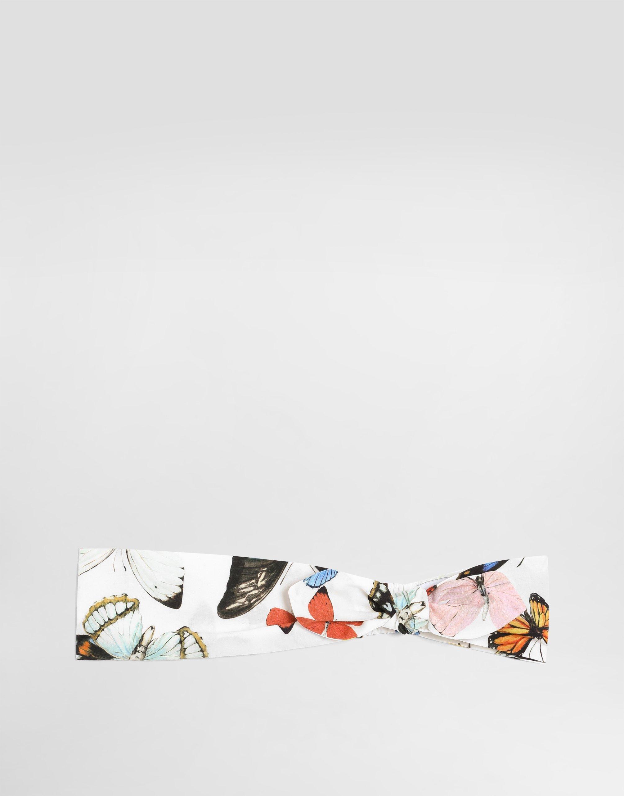 DOLCE & GABBANA Poplin Headband With Butterfly Print Product Image