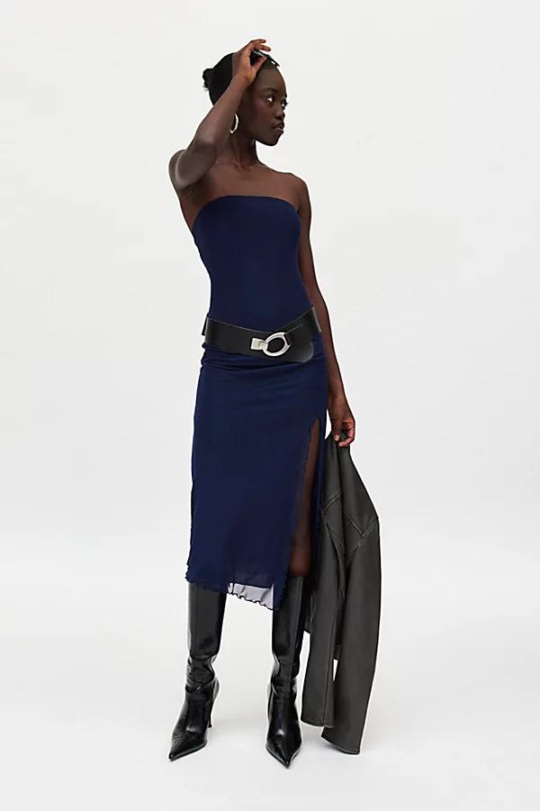 Urban Outfitters UO Samara Mesh Strapless Midi Dress Womens at Urban Outfitters Product Image