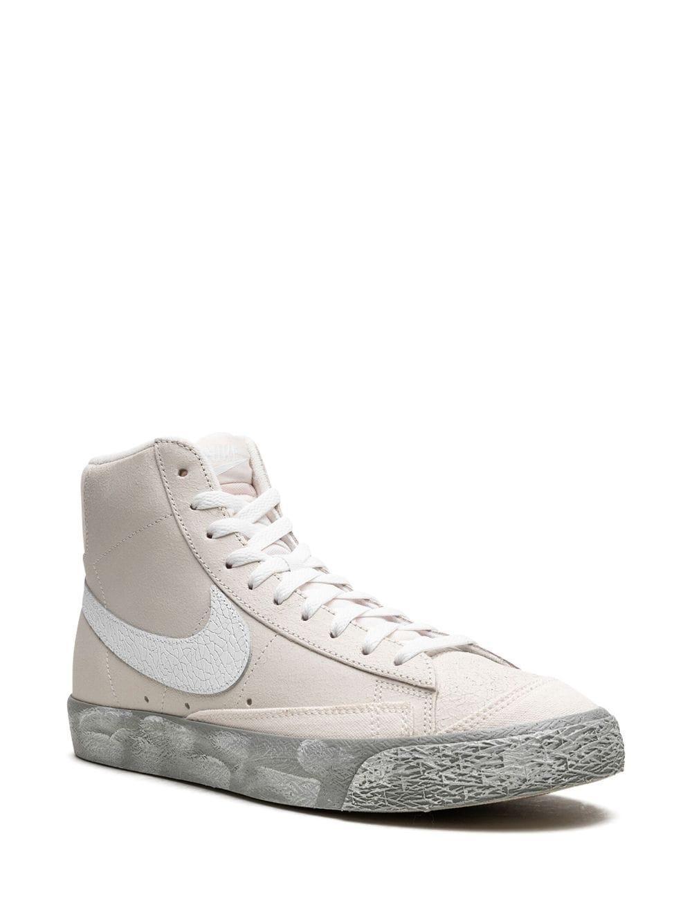 Blazer Mid '77 Emb "summit White" Sneakers In Summit White  White  Phantom  & Mica Gre Product Image