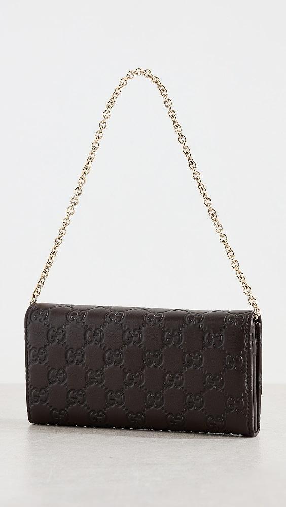 What Goes Around Comes Around Gucci Brown Guccissima Wallet on Chain | Shopbop Product Image